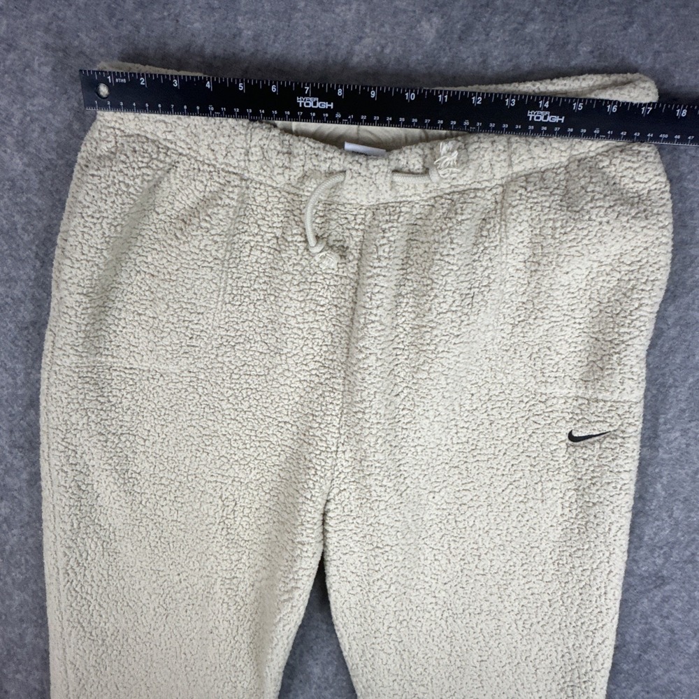 Nike Sweatshirt Pant Set Womens XL Beige Fleece Sherpa Mock Neck DD6487 Cozy - Picture 12 of 16